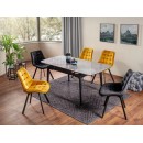 Стол обеденный SIGNAL SENTO серый лак/черный 120-180/80